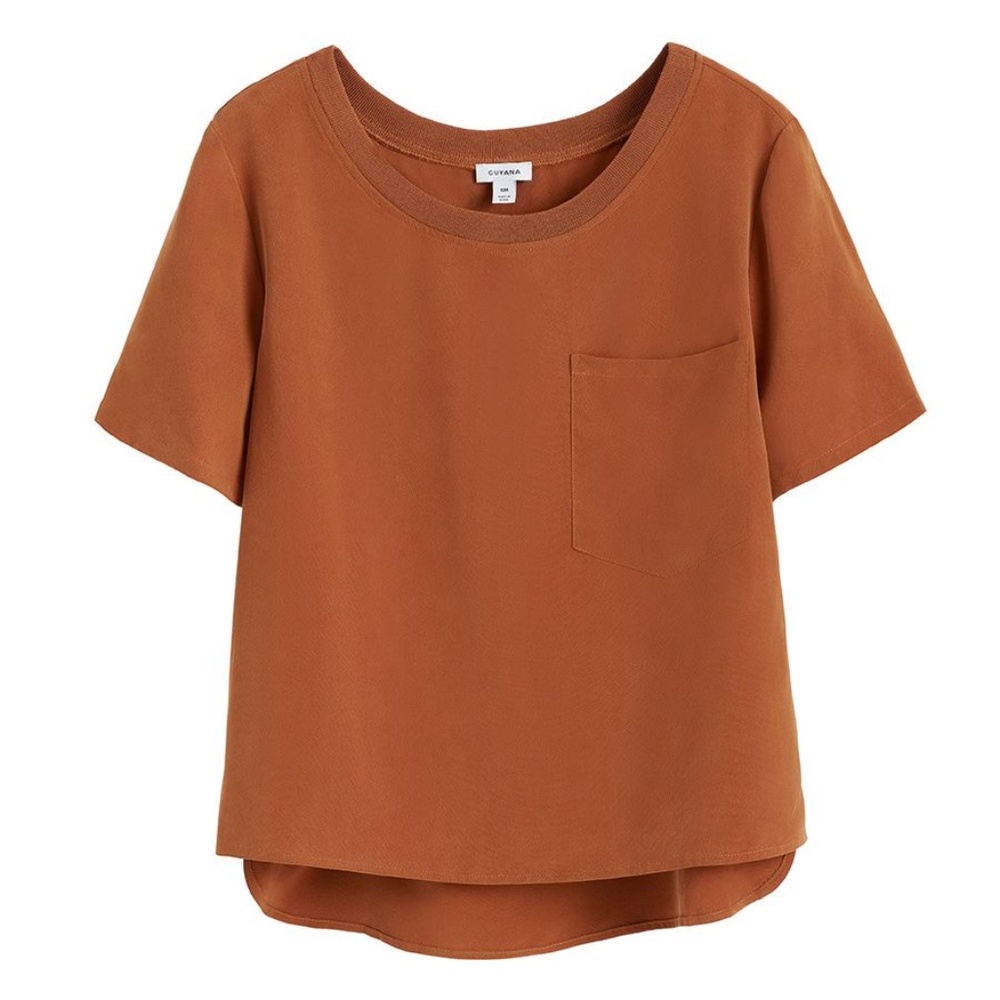 Cuyana washable silk pocket tee small